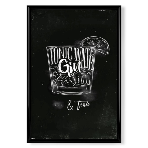 Gin Tonic cocktail chalk