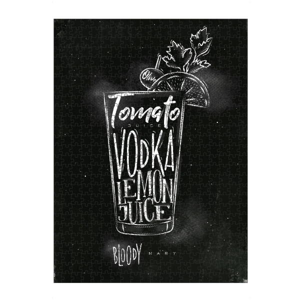 Puzzle Ravensburger "Bloody mary cocktail chalk" artboxONE - Schwarzweiß,Essen & Trinken / Alkohol