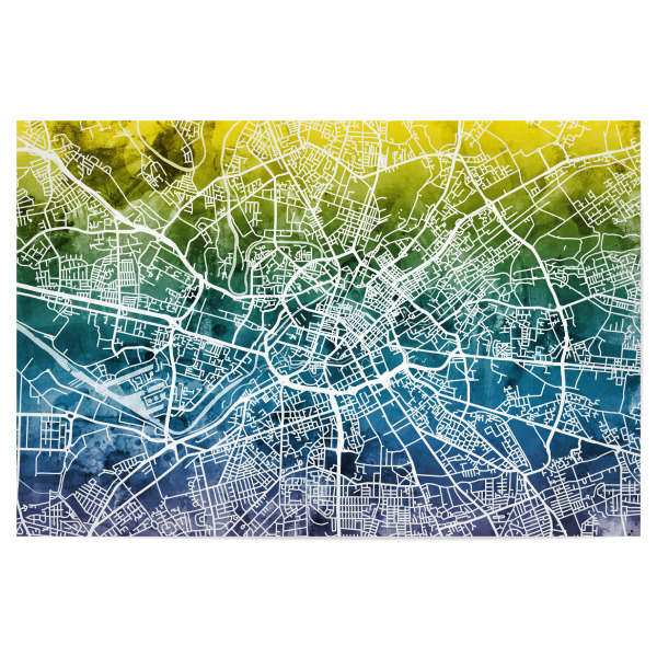 Poster "Manchester England Street Map 6" artboxONE - Städte,Reise,Kartografie