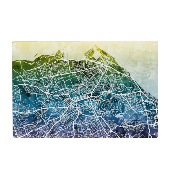 Metall Poster "Edinburgh Street Map 6" artboxONE - Städte,Reise,Kartografie