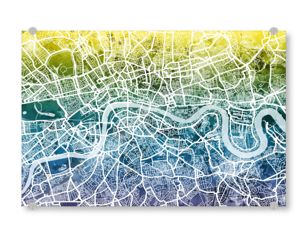 Acrylglasbild "London England Street Map 8" artboxONE - Städte,Reise,Kartografie