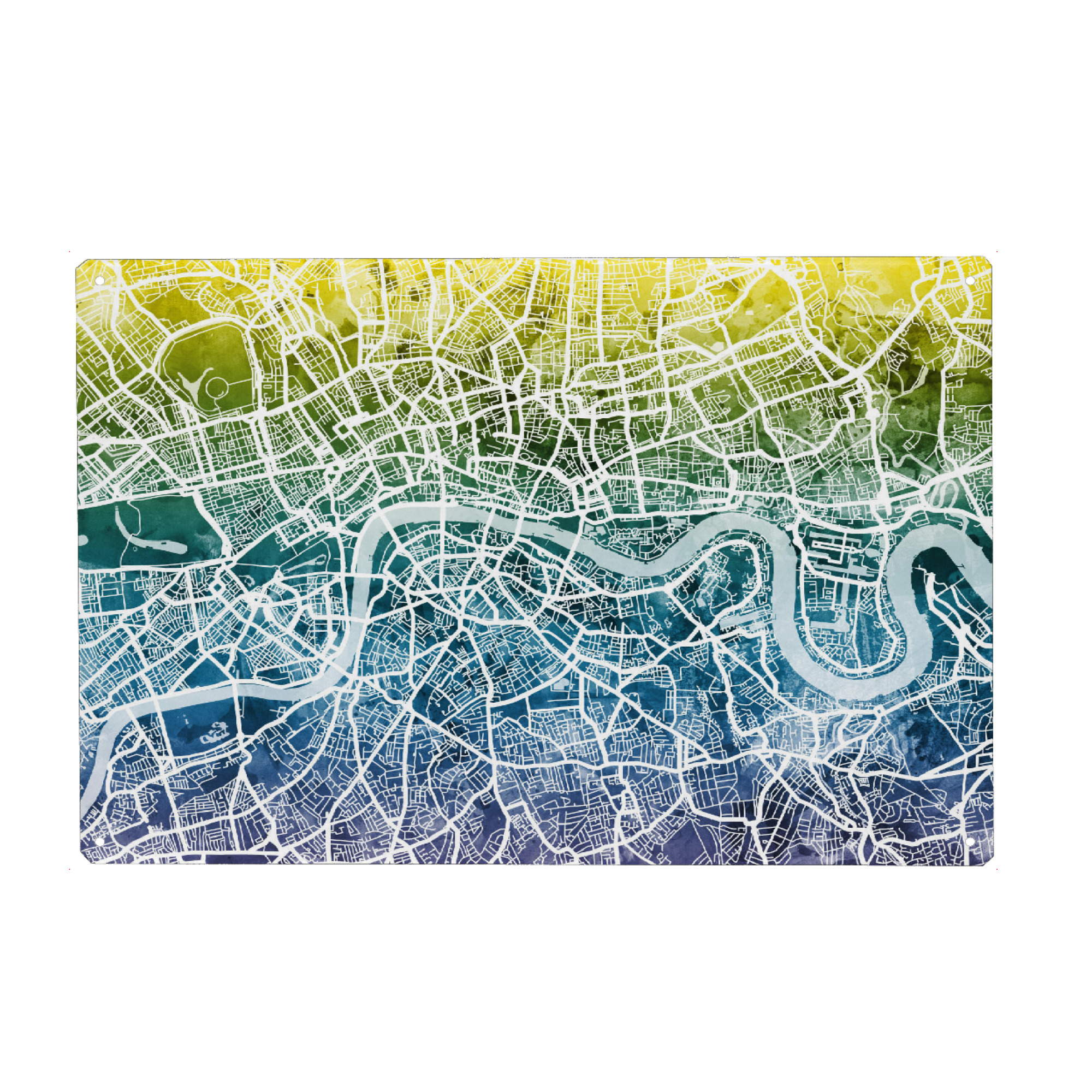 Metall Poster "London England Street Map 8" artboxONE - Städte,Reise,Kartografie