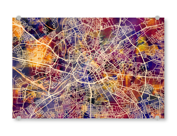 Acrylglasbild "Manchester England Street Map 5" artboxONE - Städte,Reise,Kartografie
