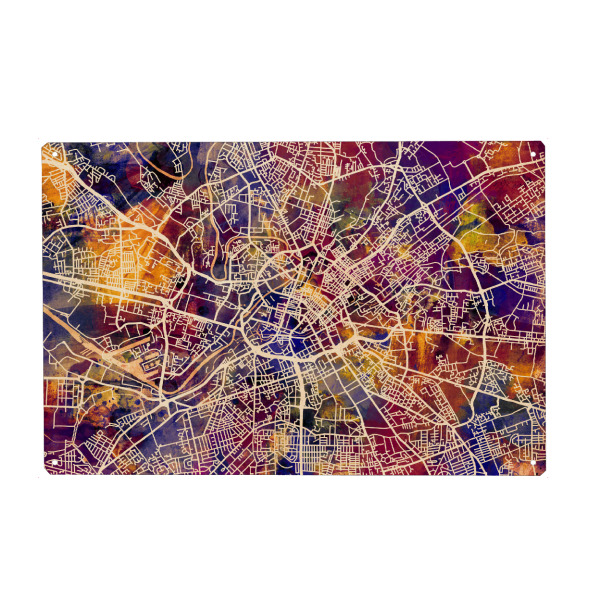 Holzbild "Manchester England Street Map 5" artboxONE - Städte,Reise,Kartografie