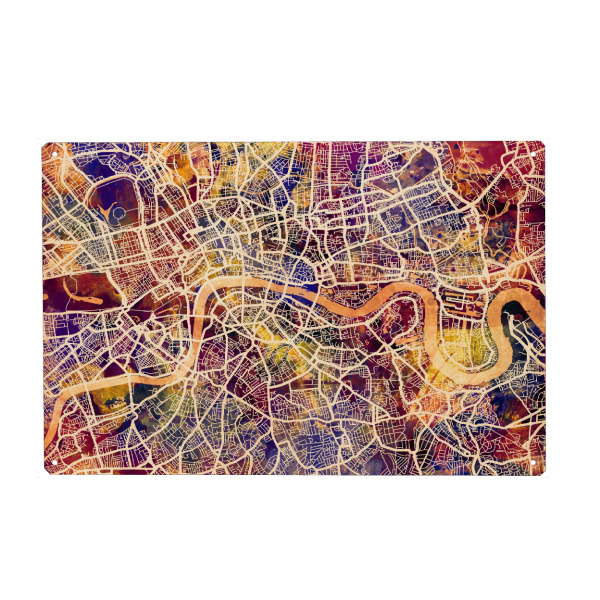 Metall Poster "London England Street Map 7" artboxONE - Städte,Städte / London,Reise,Kartografie