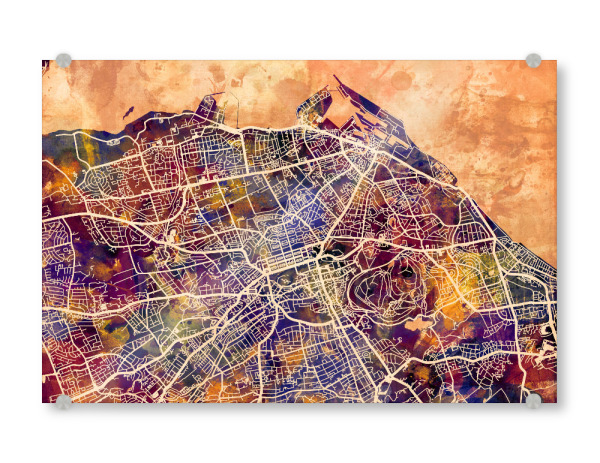 Acrylglasbild "Edinburgh Street Map 5" artboxONE - Städte,Reise,Kartografie