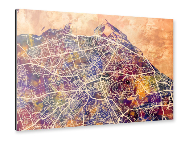 Alu-Dibond "Edinburgh Street Map 5" 30x20 cm artboxONE