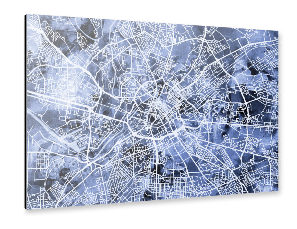 Alu-Dibond "Manchester England Street Map 4" 30x20 cm artboxONE