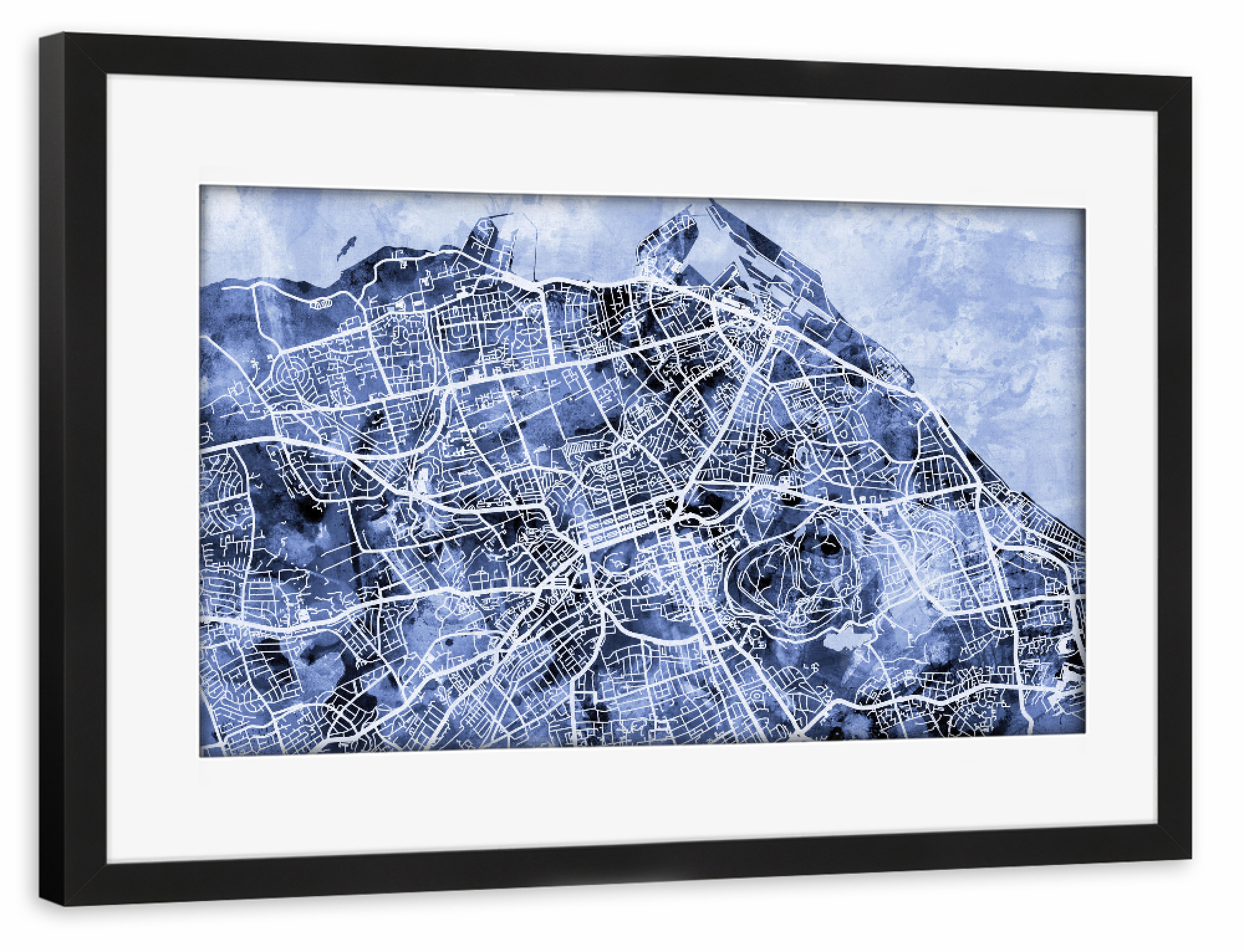 Poster mit Rahmen schwarz "Edinburgh Street Map 4" artboxONE - Städte,Reise,Kartografie