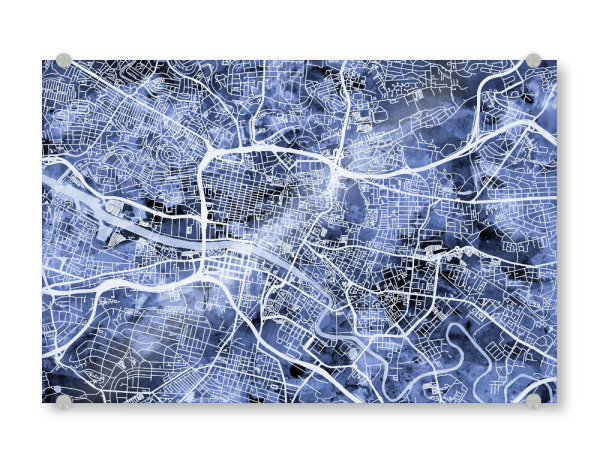 Acrylglasbild "Glasgow Street Map 4" artboxONE - Städte,Reise,Kartografie