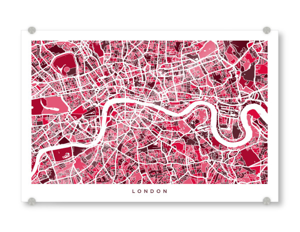 Acrylglasbild "London England Street Map 6" artboxONE - Städte,Städte / London,Reise,Kartografie