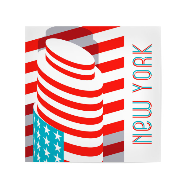 Poster 20x20 cm "New York - American Flag" artboxONE - Städte / New York,Typografie,Reise,Architektur,Fashion,Reise / Länder