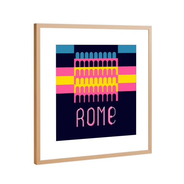 Poster mit Rahmen Kupfer "Rome 3" artboxONE - Städte,Typografie,Reise,Architektur,Städte / Rom