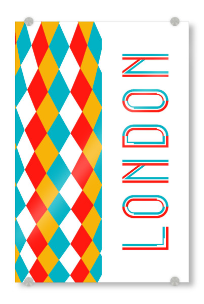 Acrylglasbild "London 12" artboxONE - Städte / London,Typografie,Reise,Abstrakt,Architektur