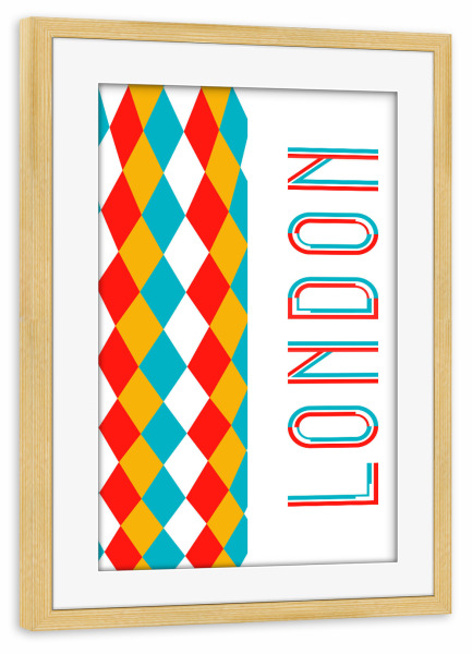 Poster mit Rahmen kiefer "London 12" artboxONE - Städte / London,Typografie,Reise,Abstrakt,Architektur
