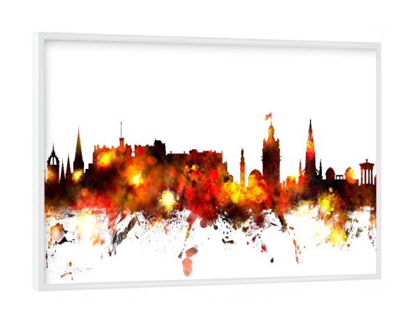 Poster mit weißem Rahmen "Edinburgh Scotland Skyline 7" artboxONE - Städte,Reise