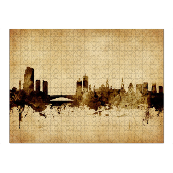 Puzzle Ravensburger "Leeds England Skyline 2" artboxONE - Städte,Reise