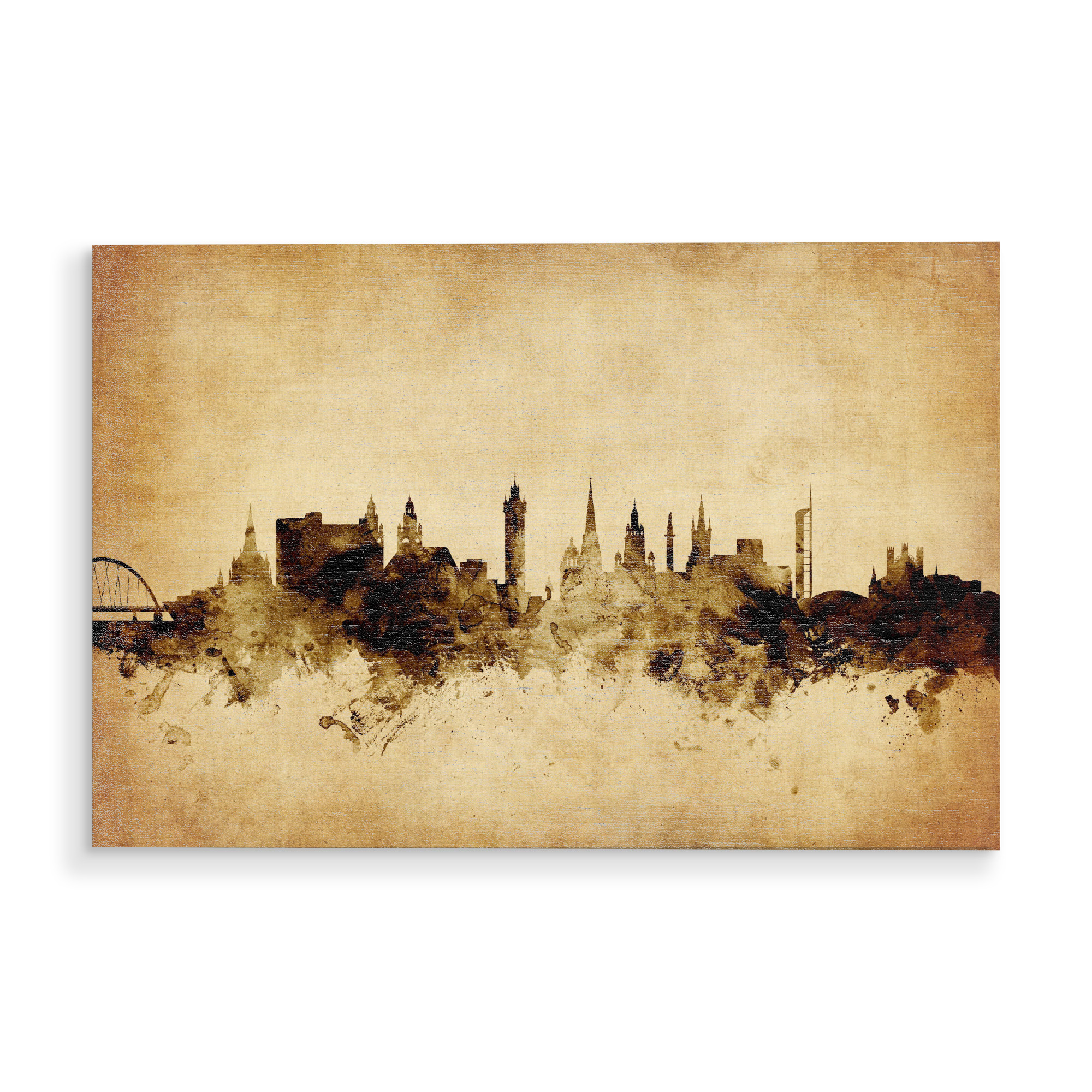 Holzbild "Glasgow Scotland Skyline 4" artboxONE - Städte,Reise