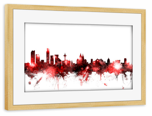 Poster mit Rahmen kiefer "Liverpool England Skyline 4" artboxONE - Städte,Reise
