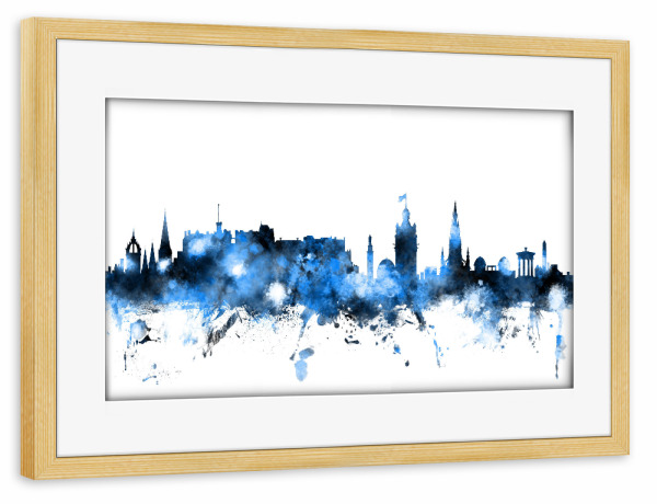 Poster mit Rahmen kiefer "Edinburgh Scotland Skyline 4" artboxONE - Städte,Reise