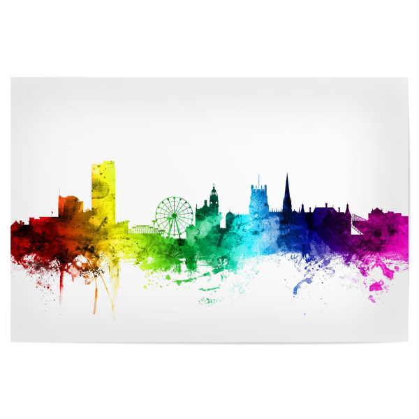 Poster "Sheffield England Skyline 2" artboxONE - Städte,Reise