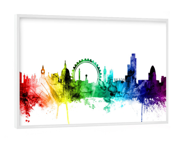 Poster mit weißem Rahmen "London England Skyline 5" artboxONE - Städte,Städte / London,Reise