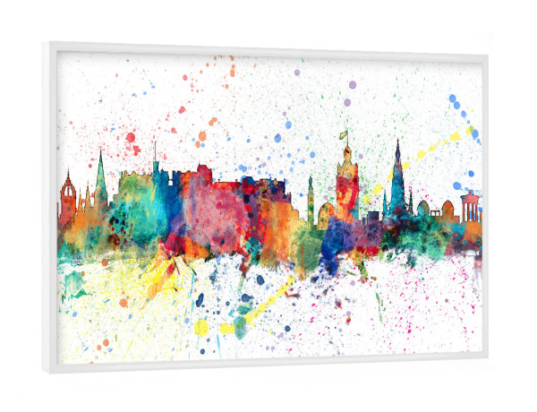Poster mit weißem Rahmen "Edinburgh Scotland Skyline" artboxONE - Städte,Reise