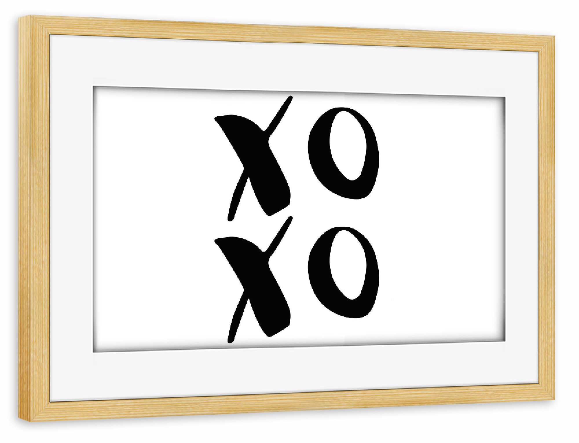 Poster mit Rahmen kiefer "XOXO 2" artboxONE - Typografie,Liebe,Für Mama,Für Papa,Festivals