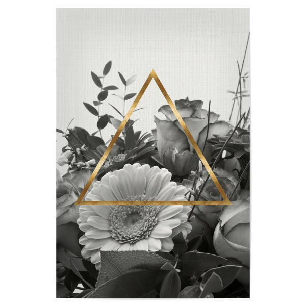 Poster "Triangle Bouquet III" artboxONE - Floral,Schwarzweiß,Geometrie - Flowers,Blumen,Triangle,Dreieck,Strauss,Bouquet