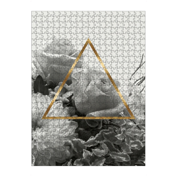 artboxONE Puzzle "Triangle Bouquet II" artboxONE - Floral,Schwarzweiß,Geometrie - Triangle,Dreieck,Blumen,Flowers,Strauß,Bouquet - Bild triangle