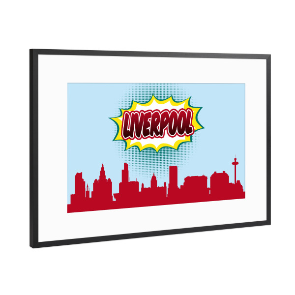 Poster mit Rahmen Schwarz (Metallic) "Liverpool" artboxONE - Architektur,Geometrie