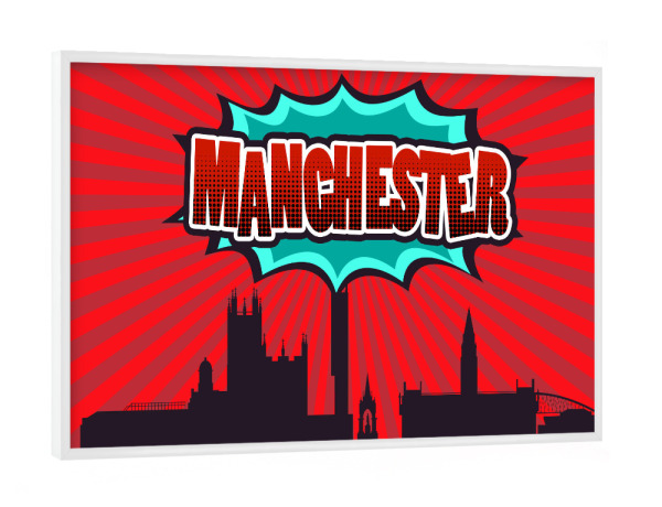 Poster mit weißem Rahmen "Manchester 3" artboxONE - Architektur,Geometrie