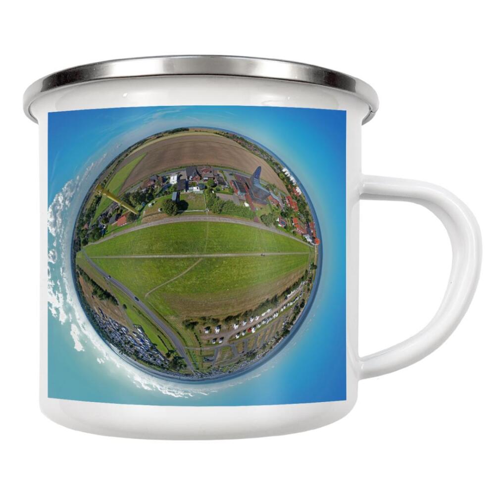 Emaille Tasse "Deich St. Marien - Schillig" artboxONE - Städte,Natur,Reise,Architektur,Reise / Strand und Meer