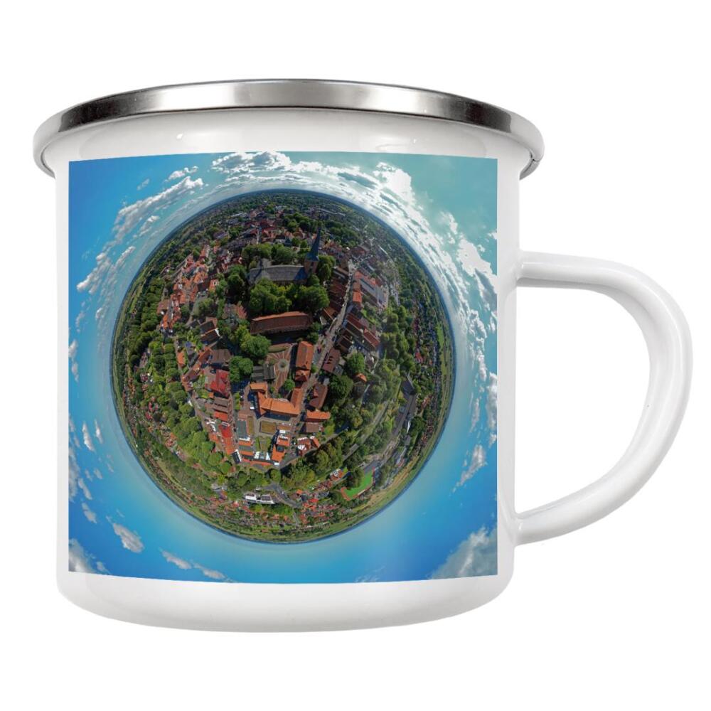 Emaille Tasse "Esens - Sonnenplatz aus 70m Höhe" artboxONE - Städte,Reise,Architektur,Reise / Strand und Meer,Städte / Weitere