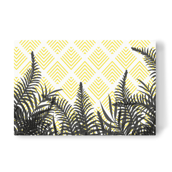 Leinwandbild "Tropical Ferns on Pattern" artboxONE - Natur,Architektur,Geometrie,Festivals