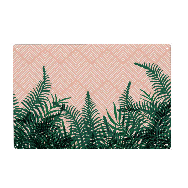 Metall Poster "Tropical Ferns on Pink" artboxONE - Natur,Architektur,Geometrie,Festivals