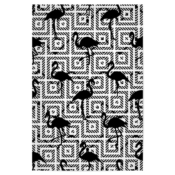 Poster 30x20 cm "B&W Geometric Flamingos" artboxONE - Natur,Tiere,Geometrie,Festivals