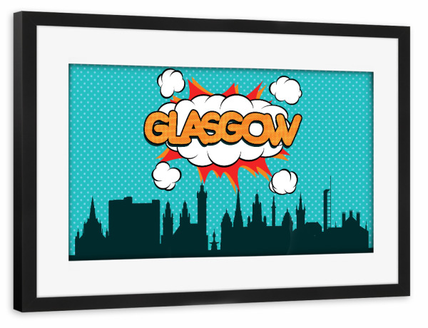 Poster mit Rahmen schwarz "Glasgow" artboxONE - Städte,Reise,Architektur