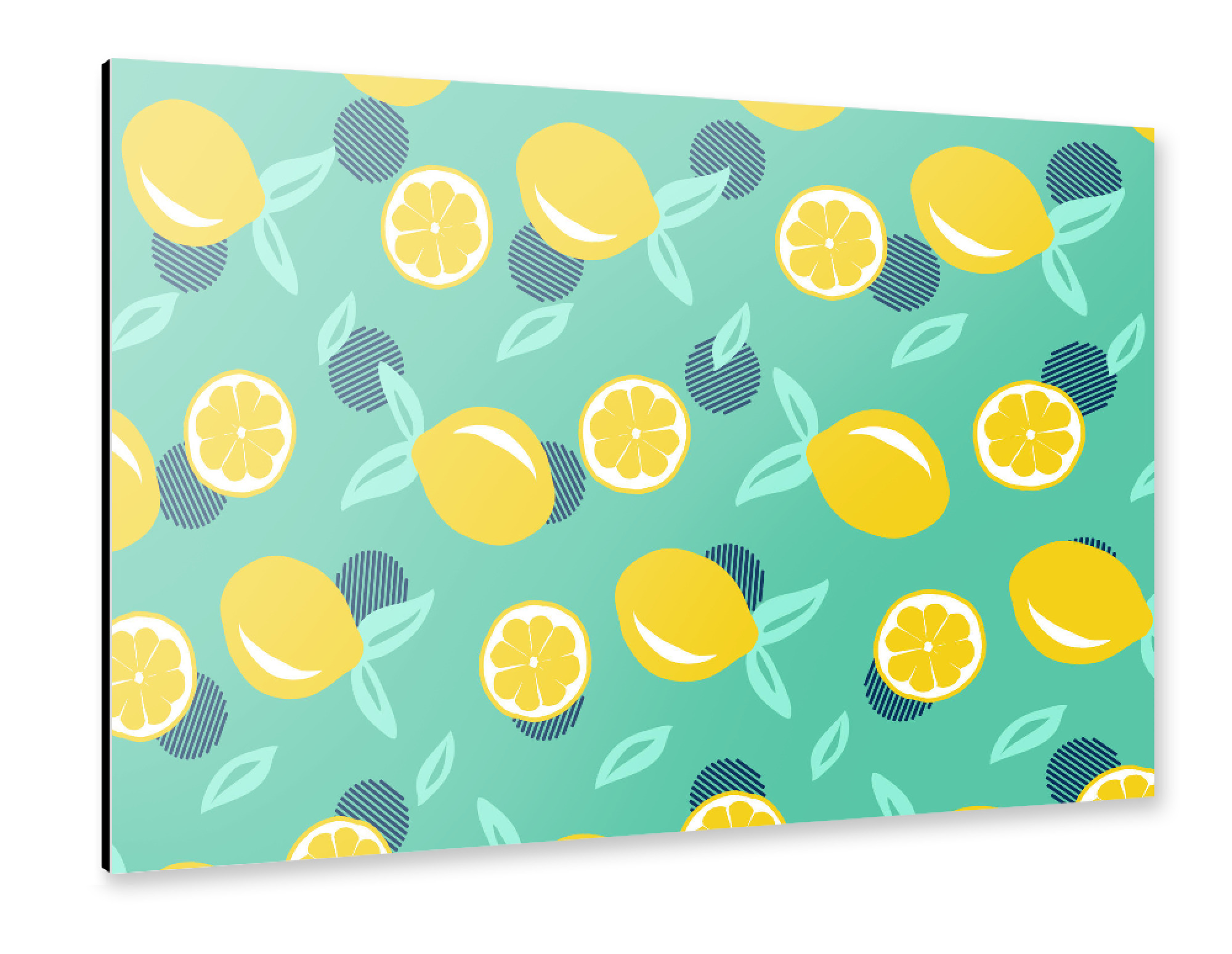 Alu-Dibond "Lemon dots" 75x50 cm artboxONE