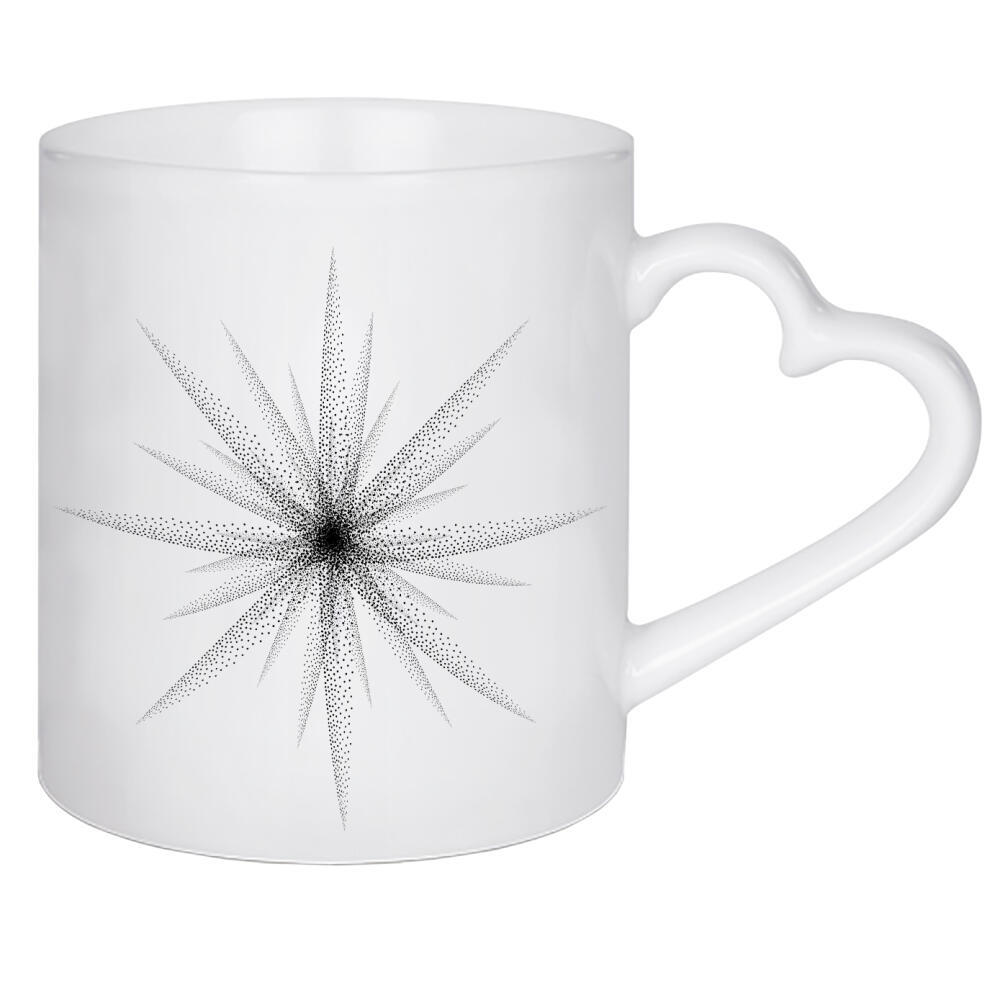 Herztasse "Die Schneeflocke" artboxONE - Weihnachten - Winter,Schneeflocke,Minimal,Minimalismus,Schneefall,Weihnachten,Schön