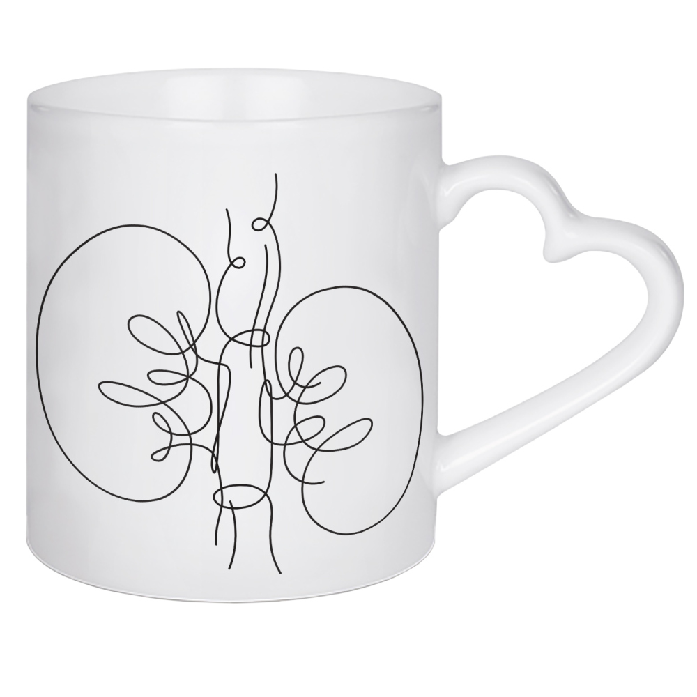 Herztasse "Nieren-Stift-Linie" artboxONE - Streetart - Nieren,Linie,Stift,Anatomie,Symbol,Körper,Gesundheit,Medizin,Medizinische,Interne,Orgel