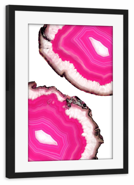 Poster mit Rahmen schwarz "Double Pink Agate" artboxONE - Marmor - Achat,Marmor,Edelstein,Kristall,Kostbar,Rosa,Fett,Sommer,Summer