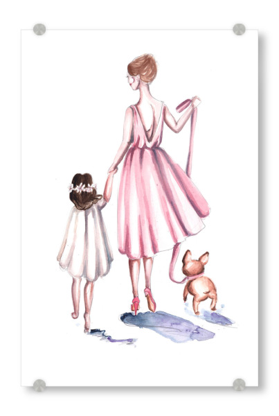 Acrylglasbild "Mother and Daughter walk" artboxONE - Für Kinder,Fashion,Für Mama