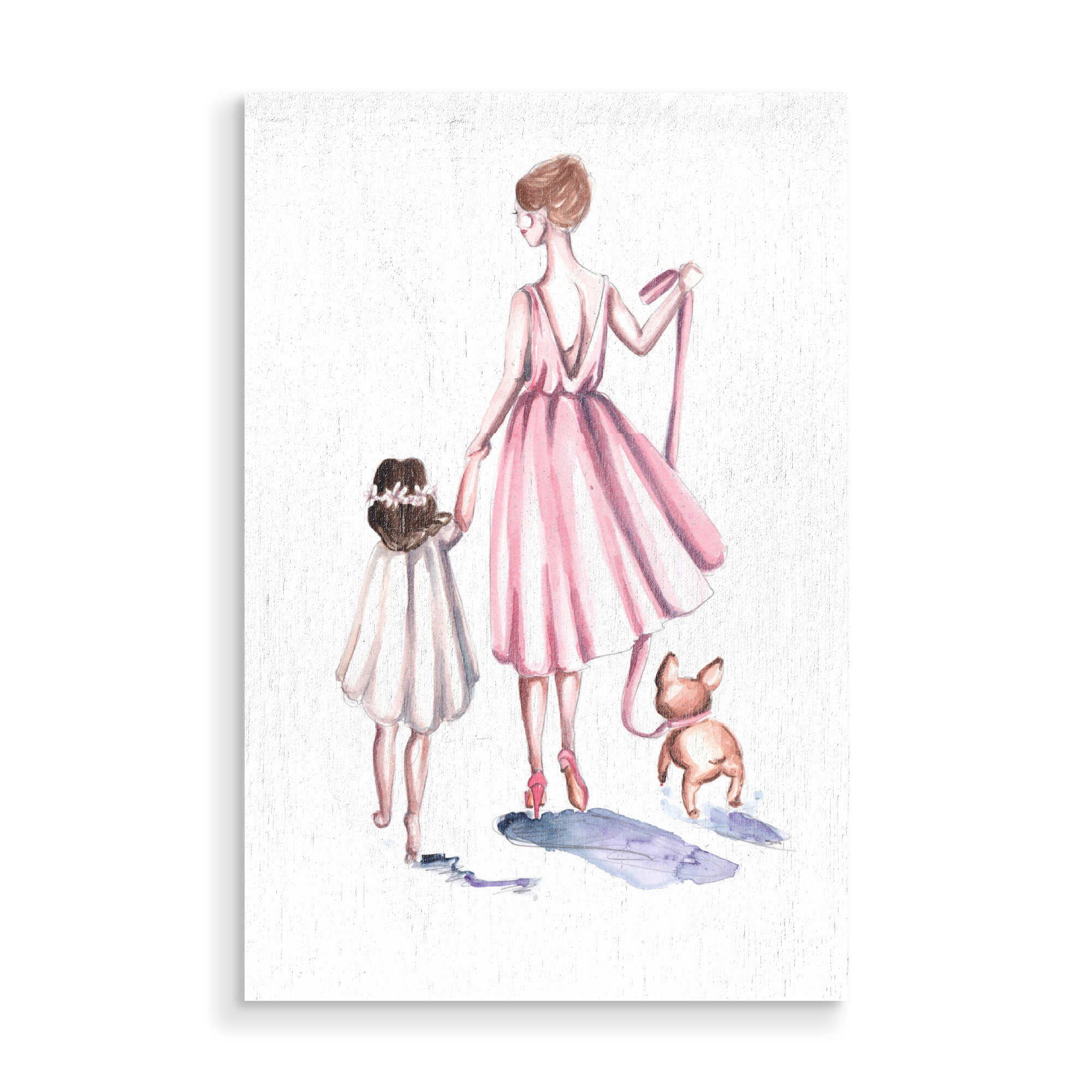 Holzbild "Mother and Daughter walk" artboxONE - Für Kinder,Fashion,Für Mama
