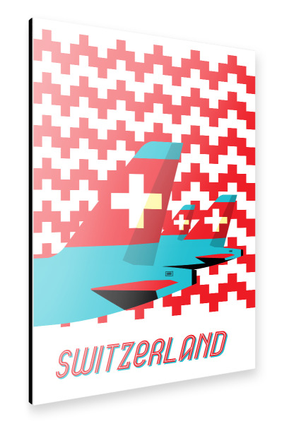 Alu-Dibond "Switzerland - Airline" 30x20 cm artboxONE