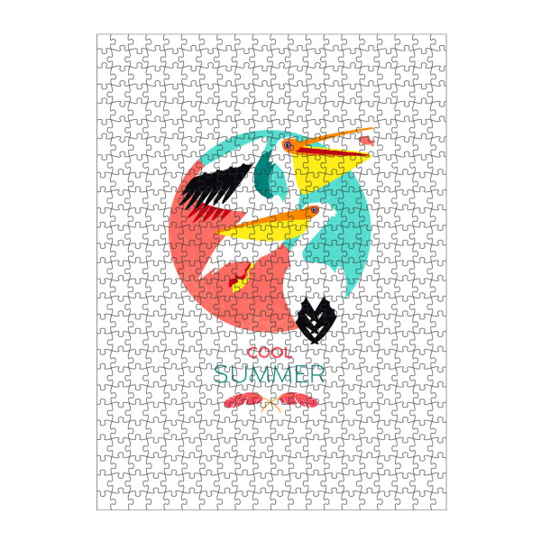 artboxONE Puzzle "Cool Summer Pelicans" artboxONE - Typografie,Tiere,Geometrie,Reise / Strand und Meer,Festivals