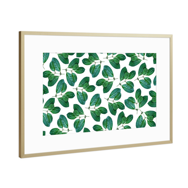 Poster mit Rahmen Gold "Lemon Leaf" artboxONE - Natur,Floral,Festivals
