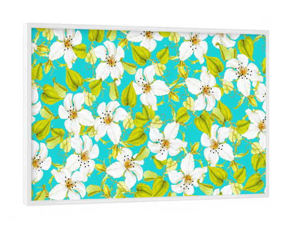 Poster mit weißem Rahmen "White Floral" artboxONE - Natur,Floral,Festivals