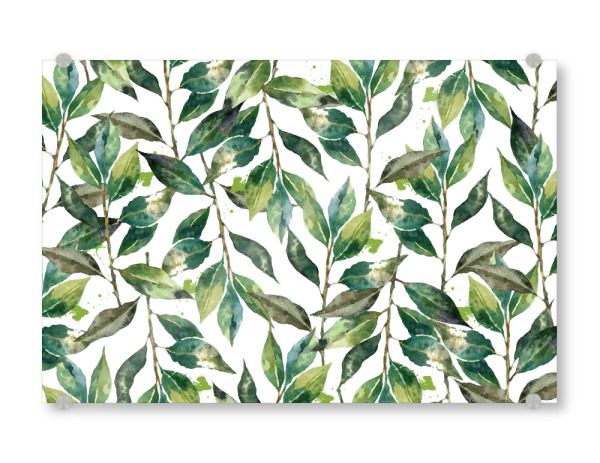 Acrylglasbild "Escape" artboxONE - Natur,Festivals - Minimalismus,Aquarell,Blätter,Natur,Botanisch,Tropisch,Exotisch,Grün