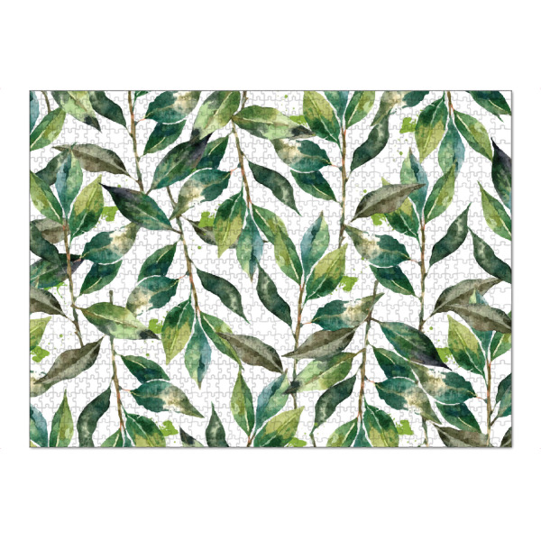 Puzzle Ravensburger "Escape" artboxONE - Natur,Festivals - Minimalismus,Aquarell,Blätter,Natur,Botanisch,Tropisch,Exotisch,Grün - Bild Minimalismus